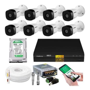Imagem de kit 8 Camera de Seguranca Intelbras 2mp 1220b Dvr 8 Canais Multi Hd