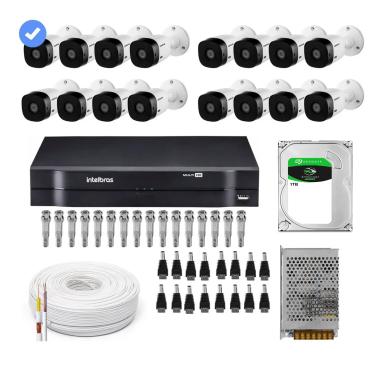 Imagem de Kit 16 Câmeras Intelbras Multi Hd 1120b Dvr 16 Canais c/ Hd 1tb