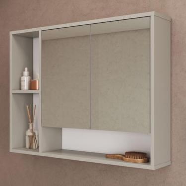 Imagem de Armário de Banheiro Aéreo 80cm com Espelho e 2 Portas Bari Art In Móve