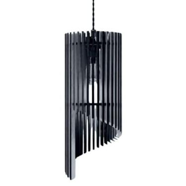 Imagem de Luminária Teto Tipo Pendente Mística Mdf - Completa Cor: Preta - LENOB