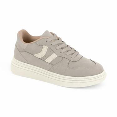 Imagem de Tênis Moleca Feminino Cinza Branco Off Urbano Casual -, 35, Cinza, Bra