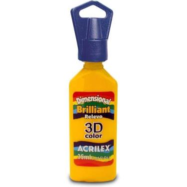 Imagem de Tinta Relevo Dimensional Brilhante Amarelo Ouro 35ML C/06 - Acrilex