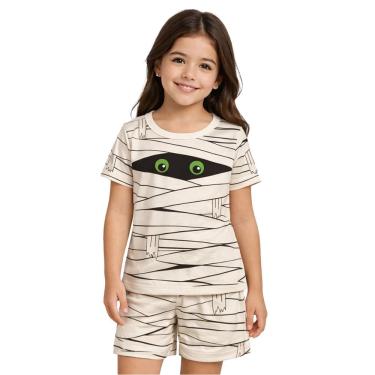 Imagem de Fantasia Infantil Múmia Menina Conjunto com Camiseta e Short