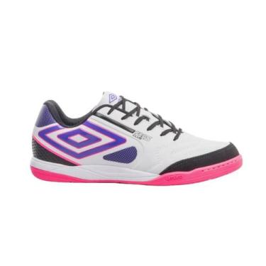 Imagem de Chuteira Unissex Futsal Umbro 1294071 Pro 5 Bump Club, Branco, Preto, 