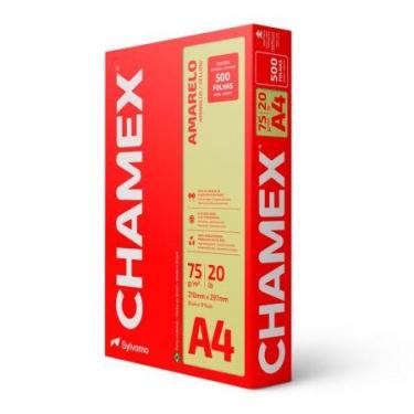 Imagem de Papel sulfite A4 75g Amarelo 210x297 com 500 folhas Colors - Chamex