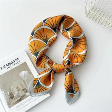 Imagem de Lenço Quadrado De Seda Luxuosa Para Mulheres, Moda Verão, Hijab, Banda
