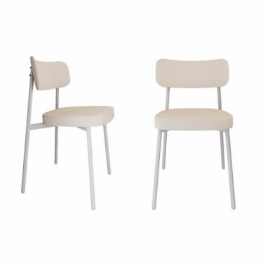 Imagem de Cadeira Alloa Fixa com 4 Pés 50 x 44,7 x 83,8 cm com 2 Unidade Branco/