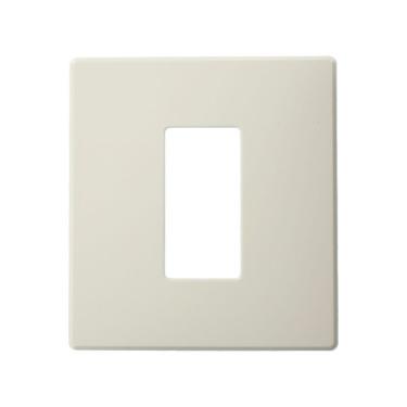 Imagem de Leviton AWP0F-1T Placa de parede para Renoir II Architectural Wall Box Dimmer, Aletas deixadas acesas, 1 regulador de intensidade de luz amplo suportado, amêndoa leve