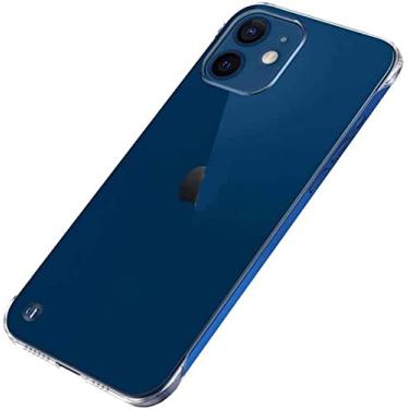 Imagem de KKFAUS Capa de telefone transparente ultrafino, capa sem bordas à prova de impacto para Apple iPhone 12 Mini (2020) 5,4 polegadas [proteção de tela e câmera] (cor: transparente)