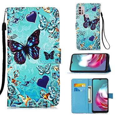 Imagem de For Motorola Moto G30 / G10 / G10 Power Colored Drawing Pattern Plain Weave Horizontal Flip Leather Case with Holder & Card Slot & Wallet & Lanyard