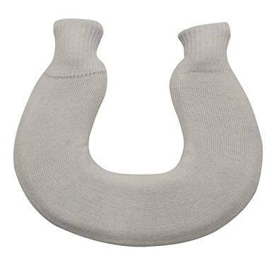 Imagem de Garrafa de água quente de PVC em forma de U Saco de água quente com capa macia para cólicas menstruais, alívio da dor no pescoço e ombro para compressas de calor, aquecedor de cama e aquecedores de pés, cinza, 1000 ml
