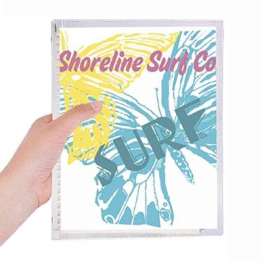 Imagem de Caderno Summer Shoreline Surf Butterfly Diário de folhas soltas Recarregável Papelaria