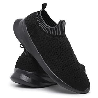 Imagem de Tênis Meia Masculino Tricô Elástico Confortável Casual Black 37