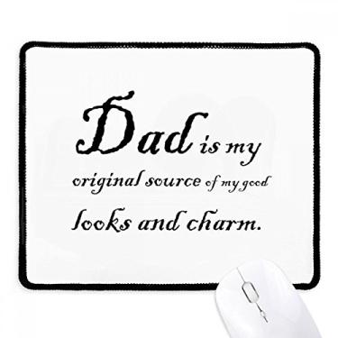 Imagem de Original Source Dad Mouse pad com citação do festival com bordas costuradas Tapete de borracha para jogos