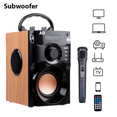 Imagem de Karaoke Bluetooth Speaker Subwoofer Rádio Fm Sem Fio 3D Stereo Sound Box Coluna Caixa de Som