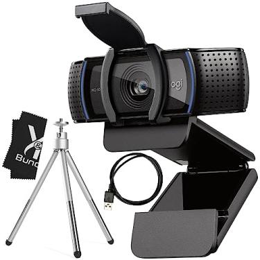 Imagem de Conjunto de webcam Logitech C920e com tripé, cabo de 1,5 m e pano de limpeza – Câmera Web de computador HD com microfone e capa de privacidade incluída – Webcam Logitech 1080p para jogos, vídeo e