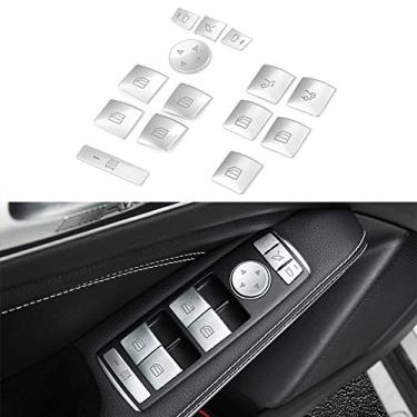 Imagem de Angelguoguo Adesivo de tampa de acabamento de botão de elevação de vidro ABS para Mercedes Benz A/B/C (W204)/E(W212)/GLA/CLA/GLK/GL/ML Class