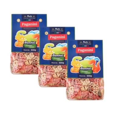 Imagem de Kit 3X: Macarrão Bambini Dinossauro Tricolore Paganini 300g