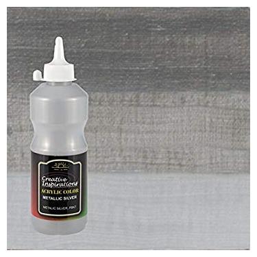 Imagem de (500 ML Squeeze Bottle, METALLIC SILVER) - Creative Inspirations Acrylic Paint - Acrylic Paint Smooth, Rich, Creamy & Free-Flowing Non-Toxic - [METALLIC SILVER- 500 ML]