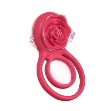 Imagem de Anel Penianno Vibratório com Estimulador Clitoriano, Rosa, 9 Vibrações, Flor em Silicone Macio, Recarregável USB, Múltiplos Usos
