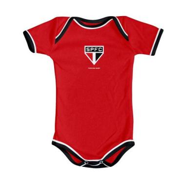 Imagem de Body São Paulo Vermelho Torcida Baby Oficial - Infantil, G, Vermelho