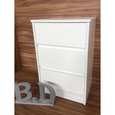 Imagem de Mesa de cabeceira de chão com 3 gavetas 1 peça 40x60x30 mdf branco - B