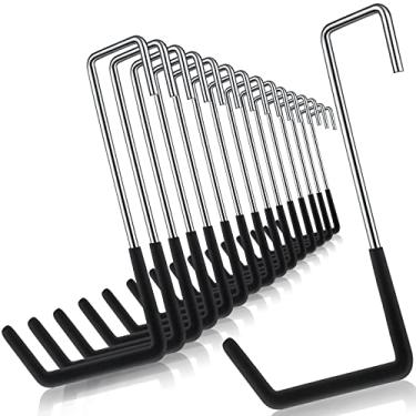 Imagem de 16 ganchos de gancho de caibro, ganchos em S grandes resistentes, ganchos de bicicleta revestidos de vinil, ganchos em S de aço galvanizado para escada, cabides de bicicleta, equipamentos esportivos,