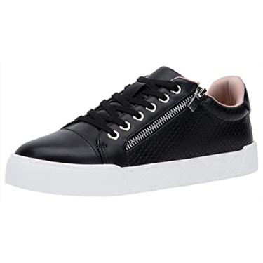 Imagem de Jeossy Tênis feminino casual de cano baixo com zíper, Tênis liso - 8017-preto, 35