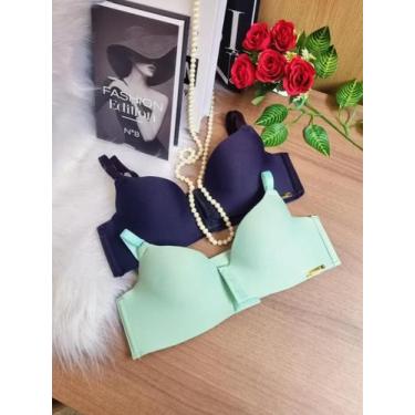 Imagem de KIT 2x Sutiã Com Bojo Fecho Frontal Alça C/ Regulagem Lateral Larga - 