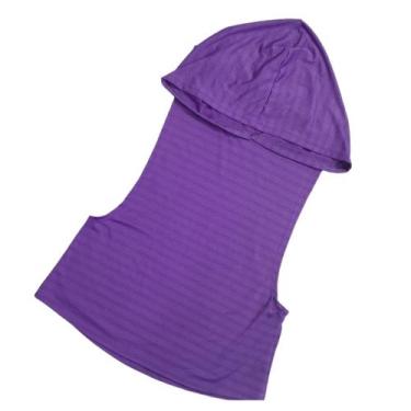 Imagem de Regata Dry Fit Feminina Com Capuz - Bella fitness, Roxo, TAMANHO UNICO