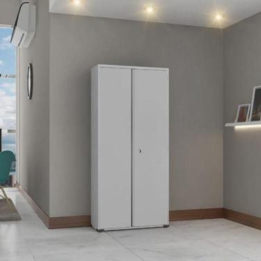 Imagem de Armário Aço Escritório Fechadura 3 Prateleiras Ea302 Cinza - ELITE AÇO