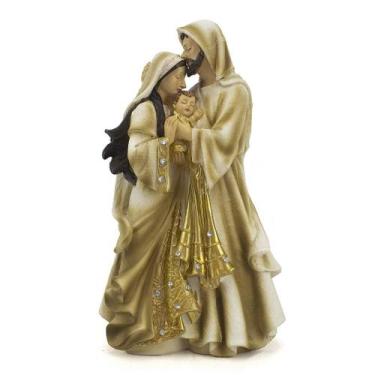 Imagem de Imagem Sagrada Família Importada Dourada Resina 31 cm - Amém Decoração