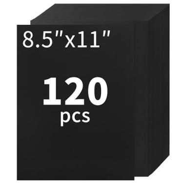 Imagem de PENPRIS 120 Folhas de Cartolina Preta - 21,6 cm x 28 cm, Cartolina Tamanho Carta, 230 g/m², Papel Grosso para Scrapbooking, Artesanato, Cartões de Visita, Convites