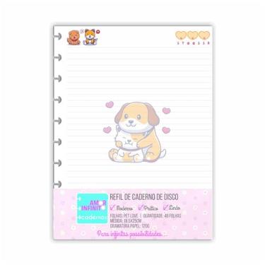 Imagem de Refil Para Caderno de Disco Sistema Inteligente Amor Infinito Cadernos - Pet Love (MINI - A6)