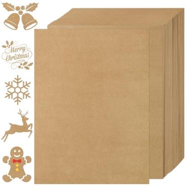 Imagem de 120 folhas de papelão kraft marrom - 21,6 cm x 28 cm cartolina tamanho carta cartolina 230 g/m² papel grosso pesado para scrapbooking, artesanato, cartões de visita, convites PAP03KP