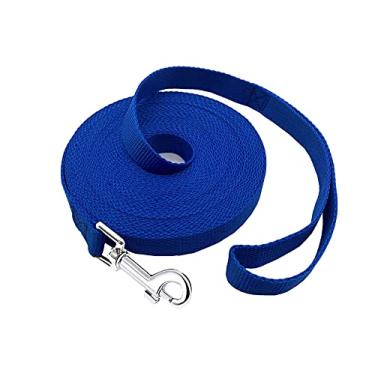 Imagem de PETGOGO 4,5 m 6 m 9 m 12,2 m 15,2 m de comprimento Coleira de adestramento para cães pequenos e médios acampamentos, treinamentos, brincadeiras ou quintal (10 pés, azul)