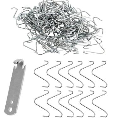 Imagem de 100 peças, ferramenta de clipe de poste T, clipes de torção de arame, ferramenta de torção de arame, clipes de cerca de aço galvanizado, clipes de fio de poste T resistentes à ferrugem para fixação de