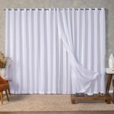 Imagem de Cortina Voil Gaze de Linho 4,00 x 2,40/2,50/2,60/2,80 c/ Forro de Micr