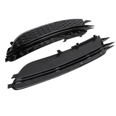 Imagem de Front Bumper Grille, Gloss Black ABS Bumper Grille Com Fog Lamp Grille Guarnição Não para A 6 C7 Sedan Avant Standard Version 2012-2015
