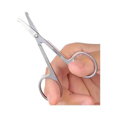 Imagem de Tesoura Curvada De Aço Inoxidável Para Unhas, Tesoura Afiada Para Mani