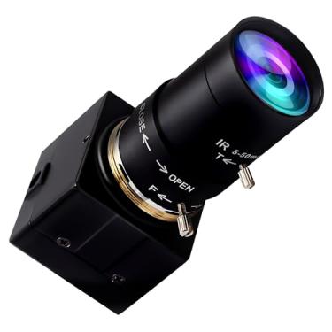 Imagem de webcamera_usb Câmera USB com lente varifocal, zoom óptico de 4x, webcam varifocus de 2,8 a 12 mm, ajuste de alcance de visão, webcam varifocal de 2 MP com IMX323, foco ajustável 0,01 LUX Raspberry Pi