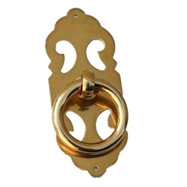 Imagem de Puxador de porta gaveta de orifício único reto latão puro móveis antigos instalação manual é simples, delicada e prática (latão)