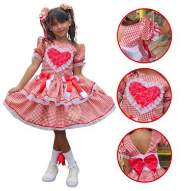 Imagem de Vestido Festa Junina Caipira Menina Infantil Vermelho Dorothy - colori