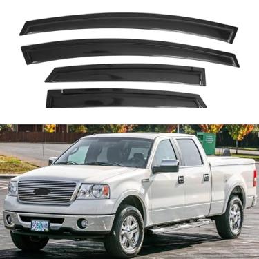 Imagem de Viseira de janela IG para Ford F150 SuperCrew 2004-2008 e Lincoln Mark LT Crew Cab 2006-2008, defletor de janela de ventilação lateral de vento solar extra durável, 2004 2005 2006 2007 2008