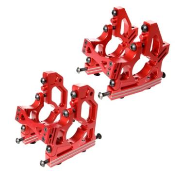 Imagem de GTBRacing CNC Aluminum Front Rear Center Differential Mount Diff Gearbox Brace for 1:5 RC Car 1/5 LOSI DBXL/DBXL-E V1.0 MTXL Upgrade Part (Red)