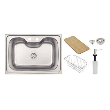 Imagem de Cuba Morgana 60 Fx Undermount Em Aço Inox Acetinado Com Acessórios Tramontina