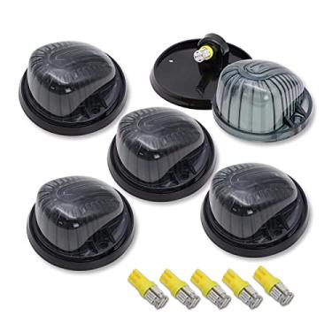 Imagem de TMH 5 peças de lente fumê de 8,3 cm + T10 âmbar LED marcador de cabine luzes de teto para C/K Chevrolet K30 Pickup Dually K10 K20 Suburban C10 Pickup K5 Blazer C70 C60 C50 1969-1987