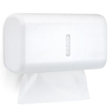Imagem de Dispenser Papel Toalha interfolhado Compacto Kit com papel(Toalheiro Urban Branco)