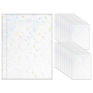 Imagem de Capas para cartões fotográficos A5 20 peças de protetores de folhas transparentes com flores 13 x 19 cm, 1 bolso para cartão de foto, páginas de refil de álbum de fotos PP para fichário de 6 anéis