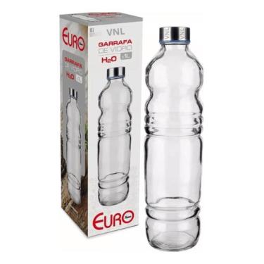 Imagem de Garrafa De Vidro 1 L Redonda Água Sucos Chá Geladeira H2o - EURO
